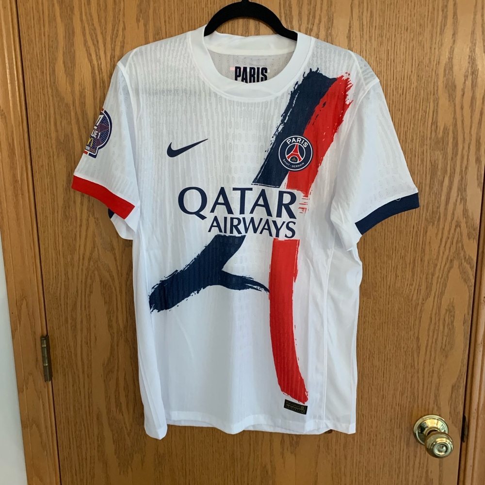 Nike White and Blue Paris Jersey
